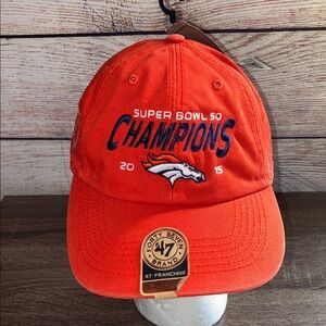 NWT 47 Brand Orange Cap Denver Broncos Super Bowl 50 Fitted Hat XL NFL